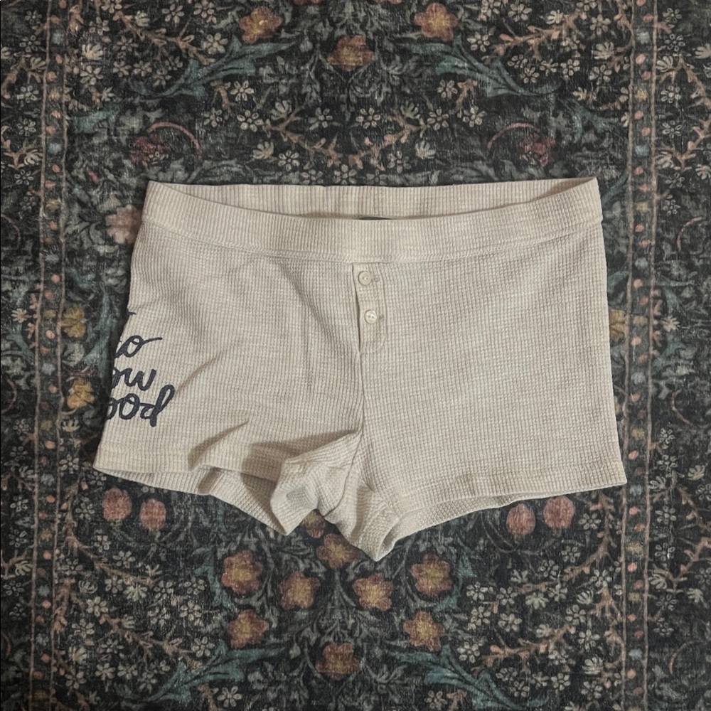 Aerie High Waist Cream Shorts